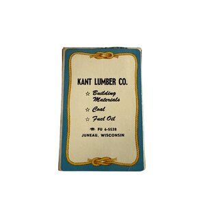 Vintage Kant Lumber Co. Juneau, WI. Playing cards Advertisement Christmas Season